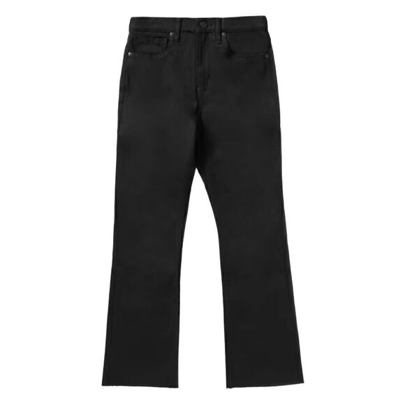 Everlane Kick Crop Jeans Coated True Black Raw Hem Women's 26 - Picture 2 of 6